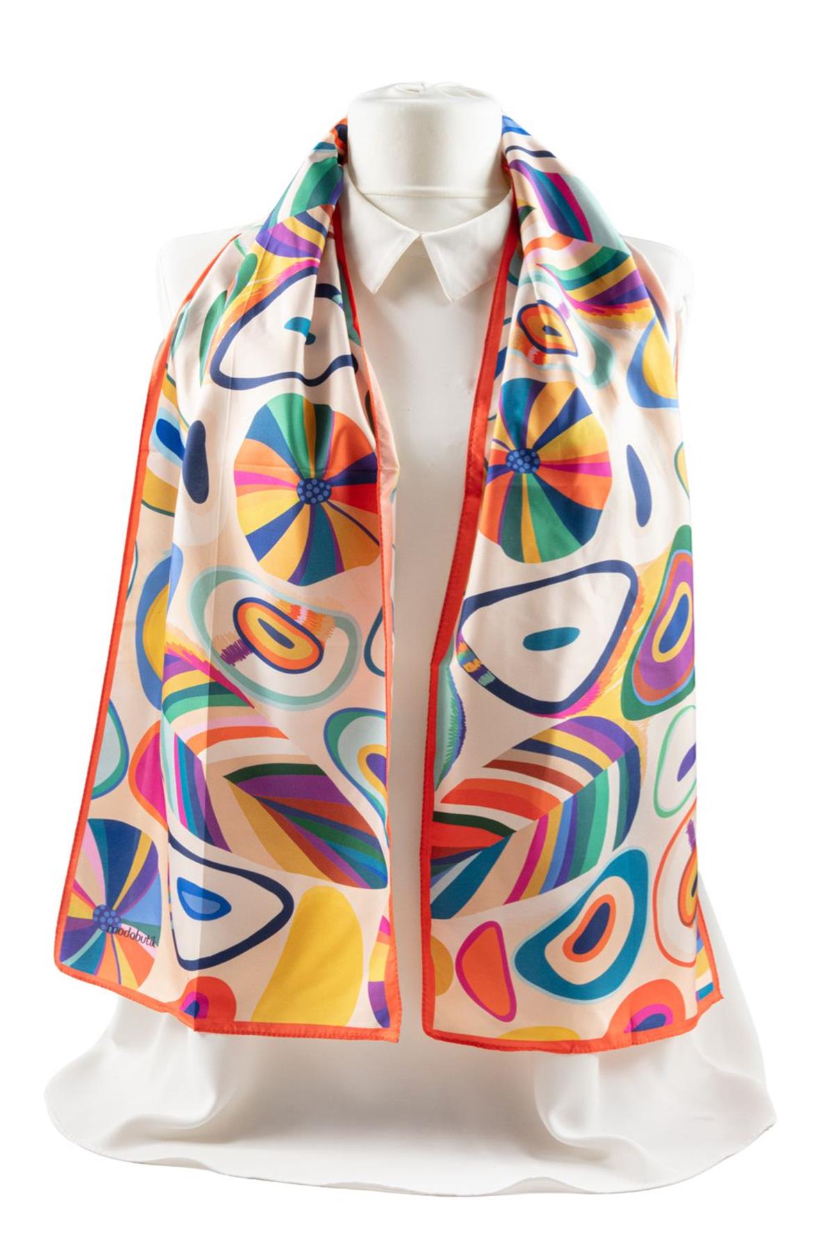 I85 Modabutik Geometrik Desenli Kadın Fular