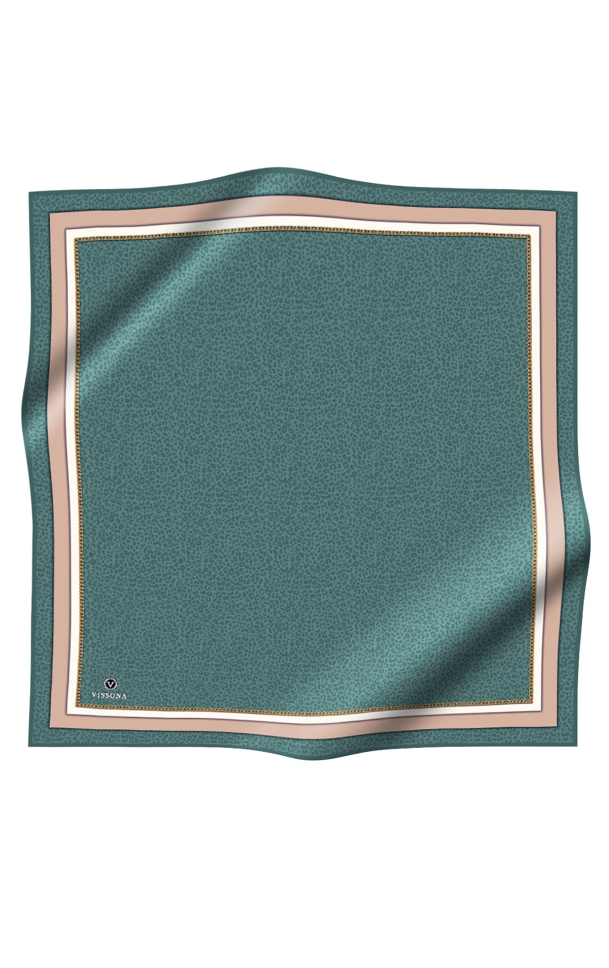 % 57 İPEK % 43 VİSKON Twill İpek Leopar Desenli Petrol Yeşili Renkli 90x90 Eşarp Dikim Şekli : El Dikişi