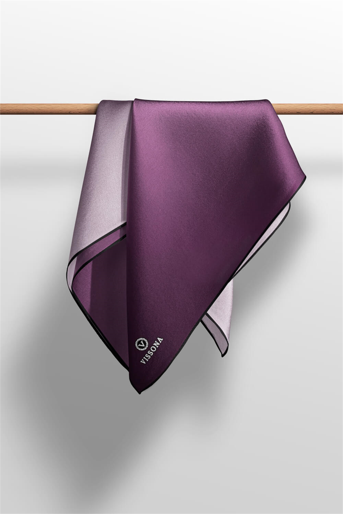 % 57 İPEK % 43 VİSKON Twill İpek Degrade Desenli Gül Kurusu Renkli 90x90 Eşarp Dikim Şekli : El Dikişi