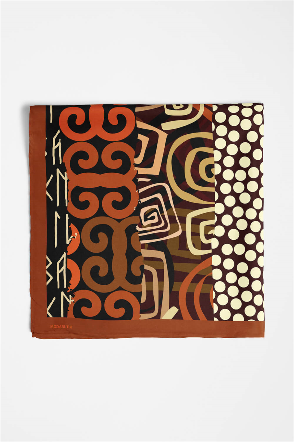 E96 Kadın Etnik Desenli Bandana 50x50 DG0253-22