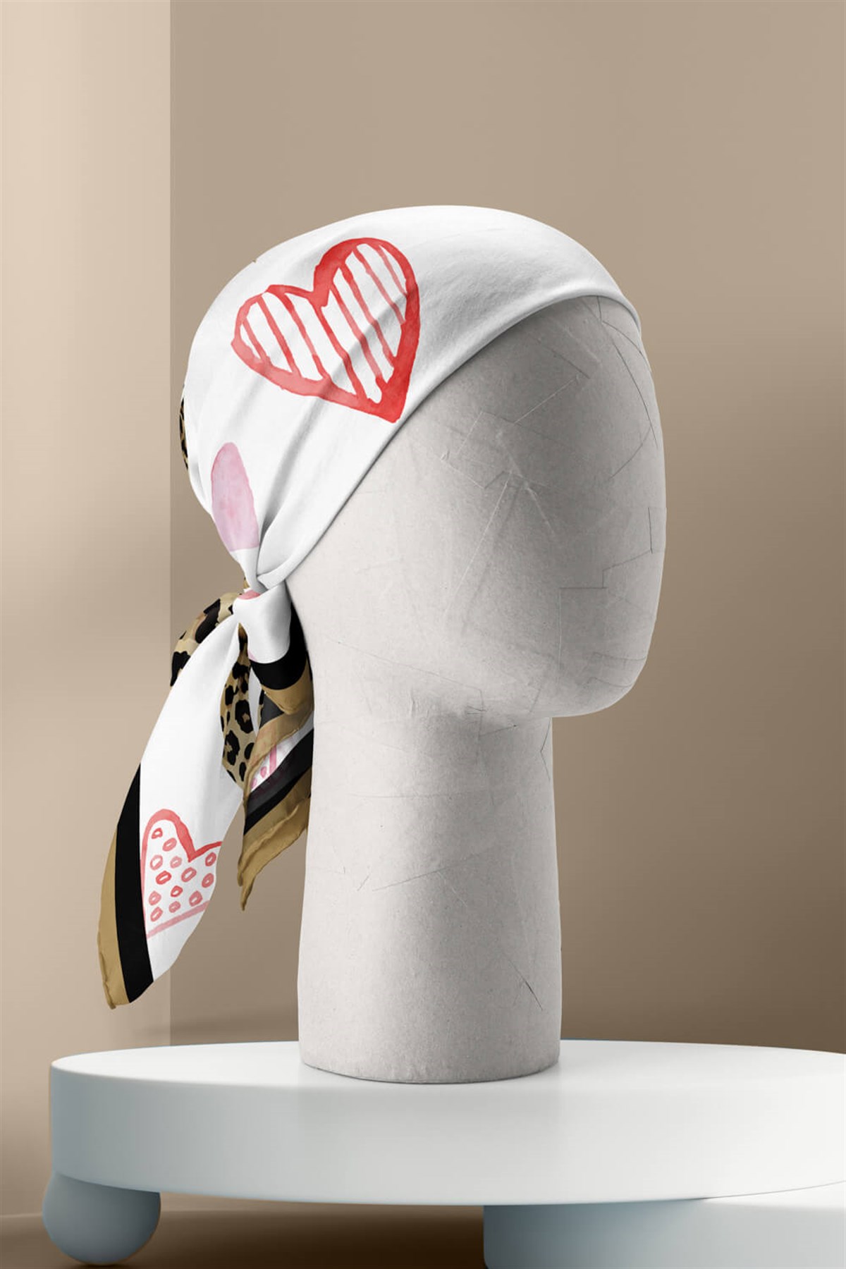 Vissona Dudak Desenli İpek Bandana