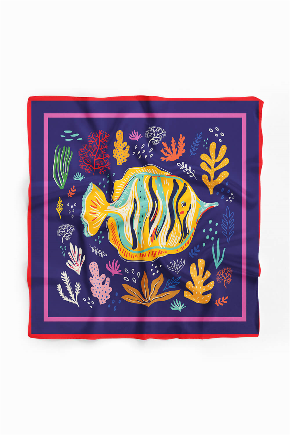 F93 Modabutik Balık Desenli Bandana