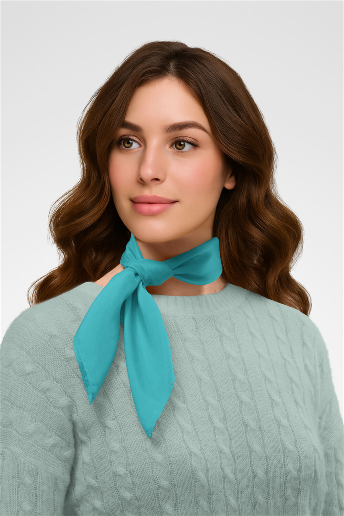 Şifon Turkuaz Bandana