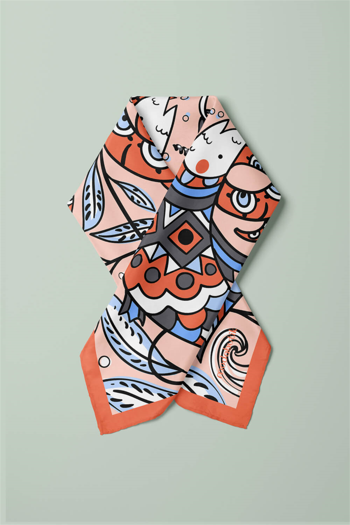 B12  Modabutik Balık Desenli Bandana