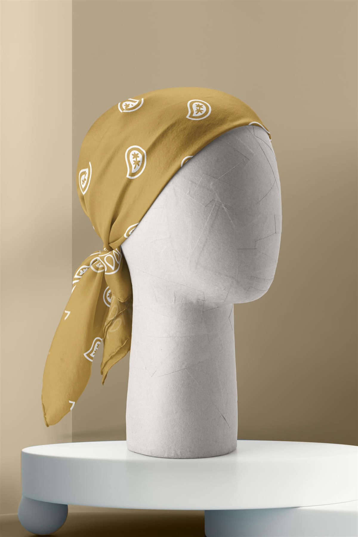 Violla A23 MUSTARD ŞALLI BANDANA DG12189