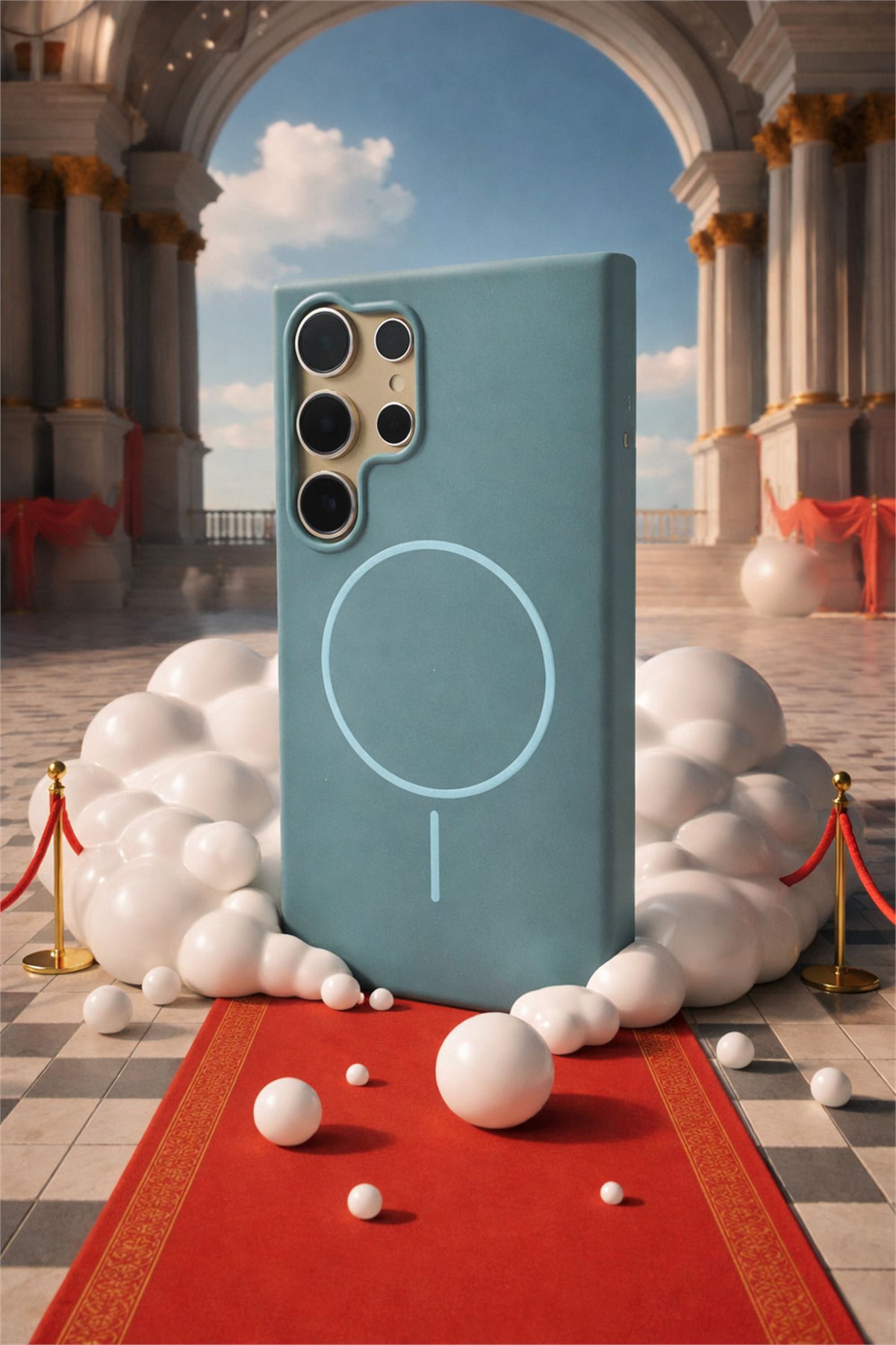 Samsung Galaxy S23 Ultra Kılıf – İçi Kadife – MagSafe Uyumlu – Yeşil Renk – Telefon Kılıfı