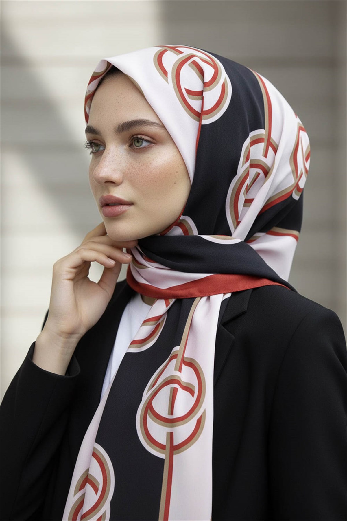 KREP ÇİZGİLİ DESENLİ BORDO RENKLİ 75X195 KIRIŞMAZ ŞAL