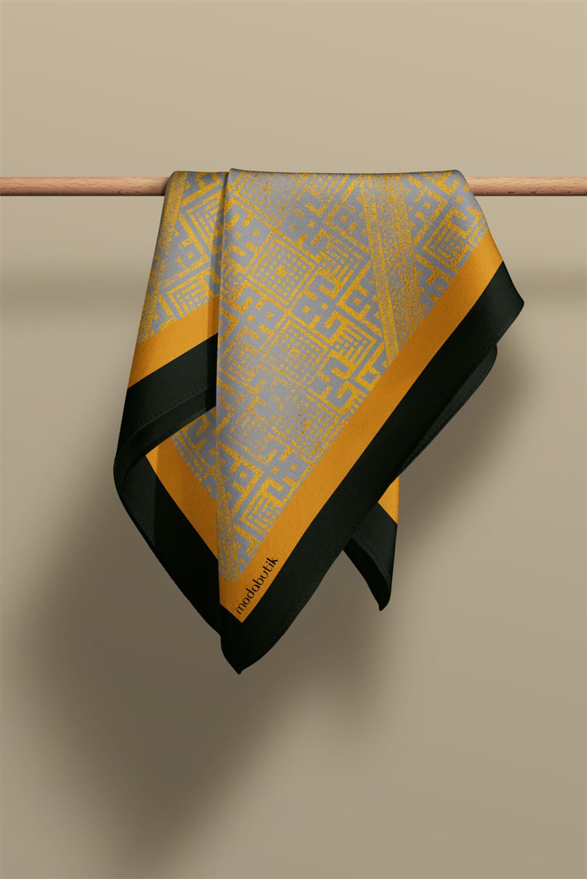 Violla G53 Kadın Turuncu Geometrik Desenli 50x50 Bandana DG01645-2