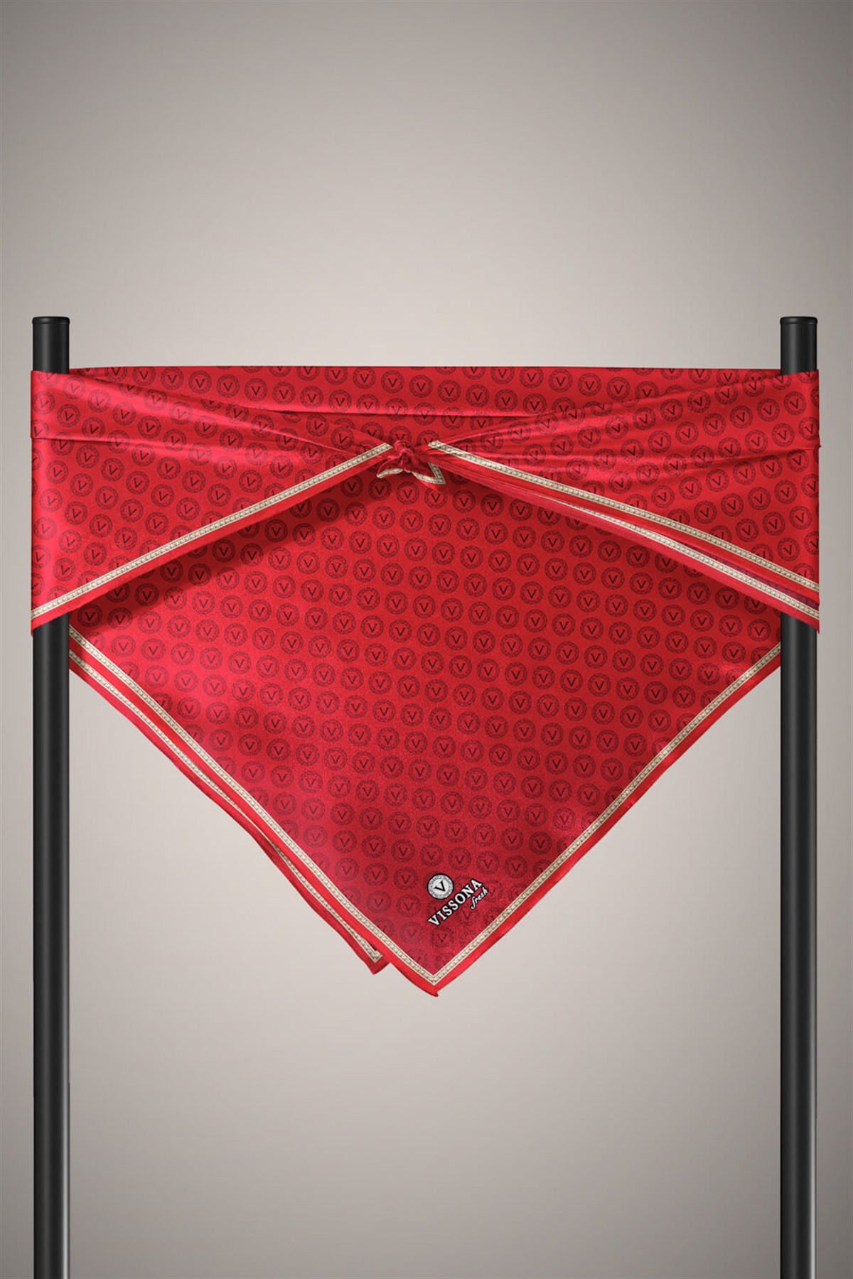 %100 İpek Kadın Desenli Bandana 80x80