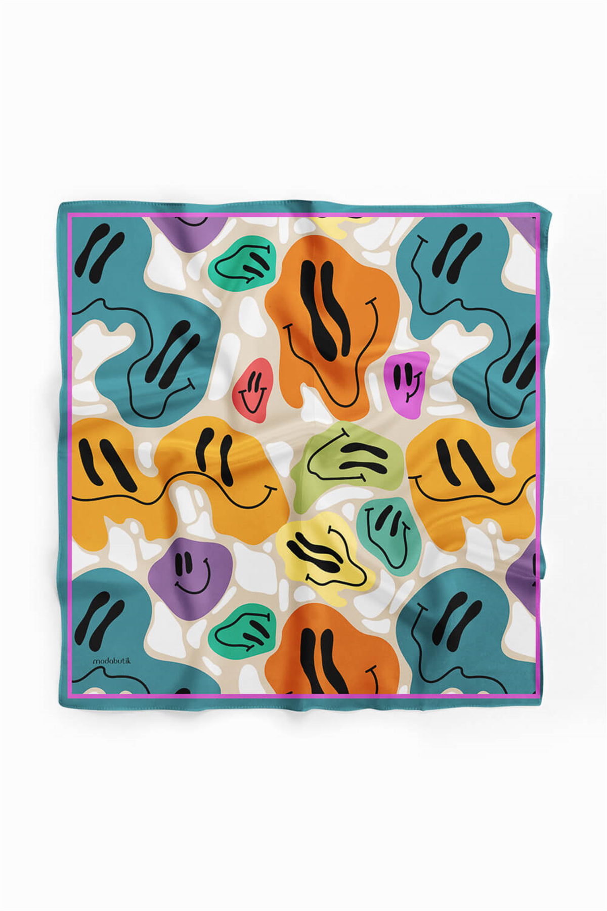 B38 Modabutik Smiley Desenli Bandana