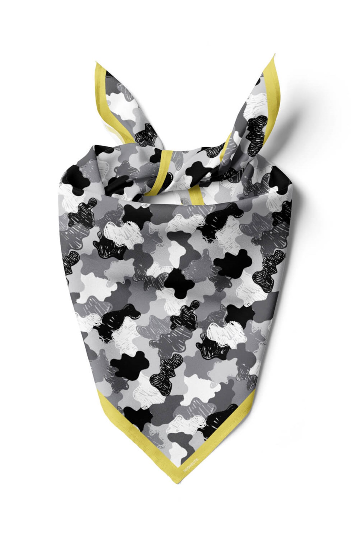 Violla D98 Kadın Egzotik Desenli Bandana 50x50 Gri DG0255-22