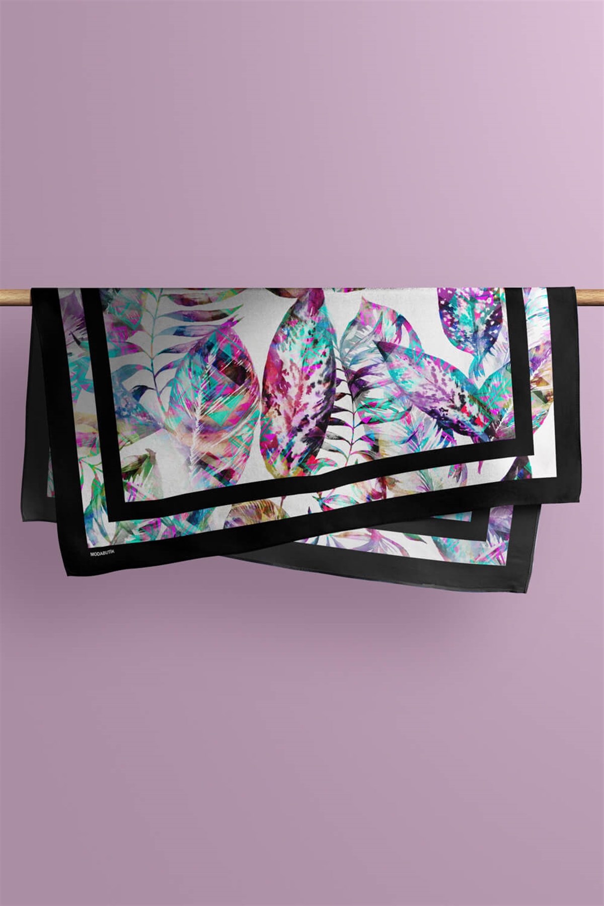 Violla D115 Kadın Garden Desenli Bandana 50x50 Mor DG0225-22
