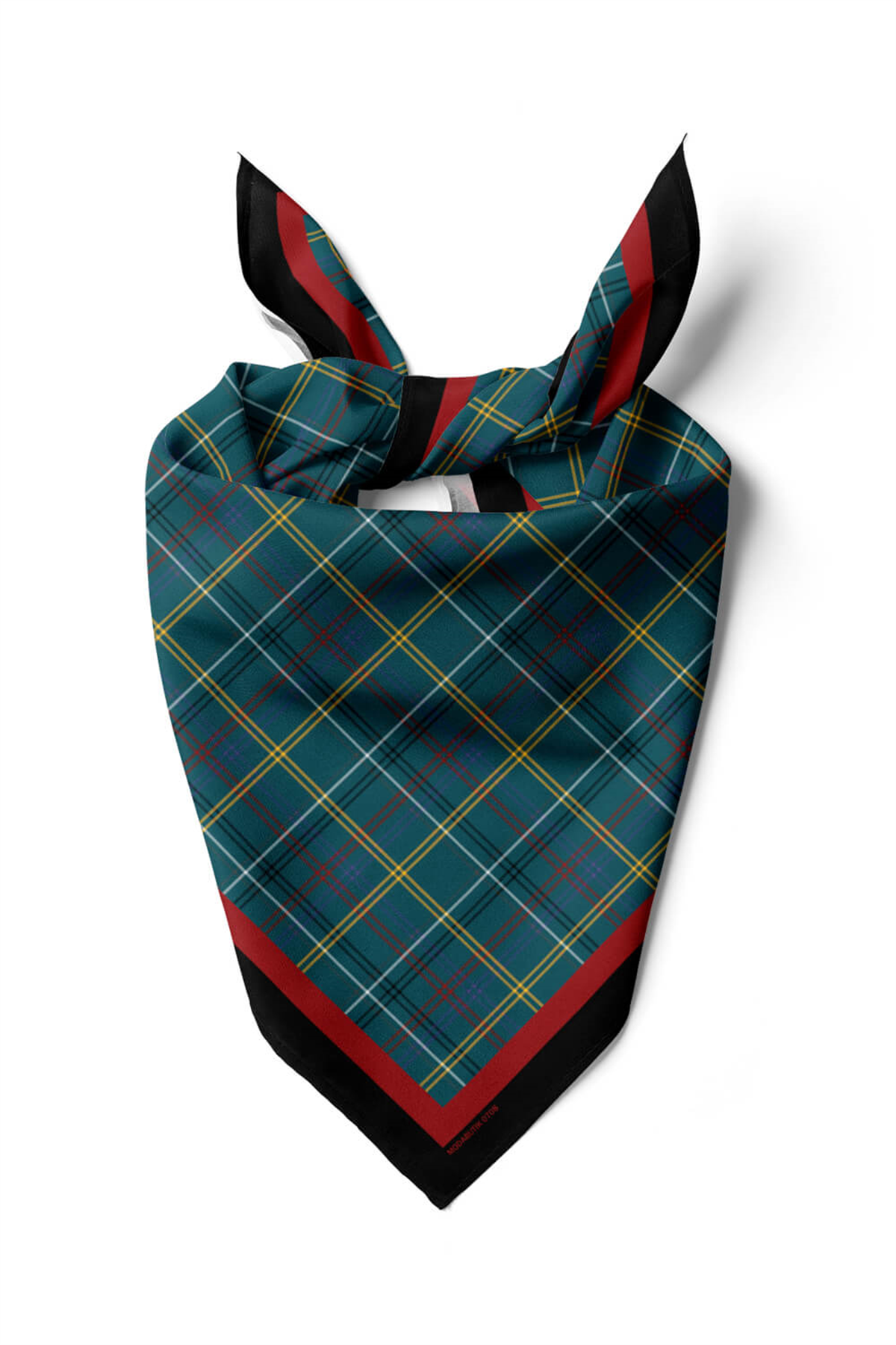 E59  Kadın Petrol Ekose Desenli 50x50 Bandana HYL DG0708-22