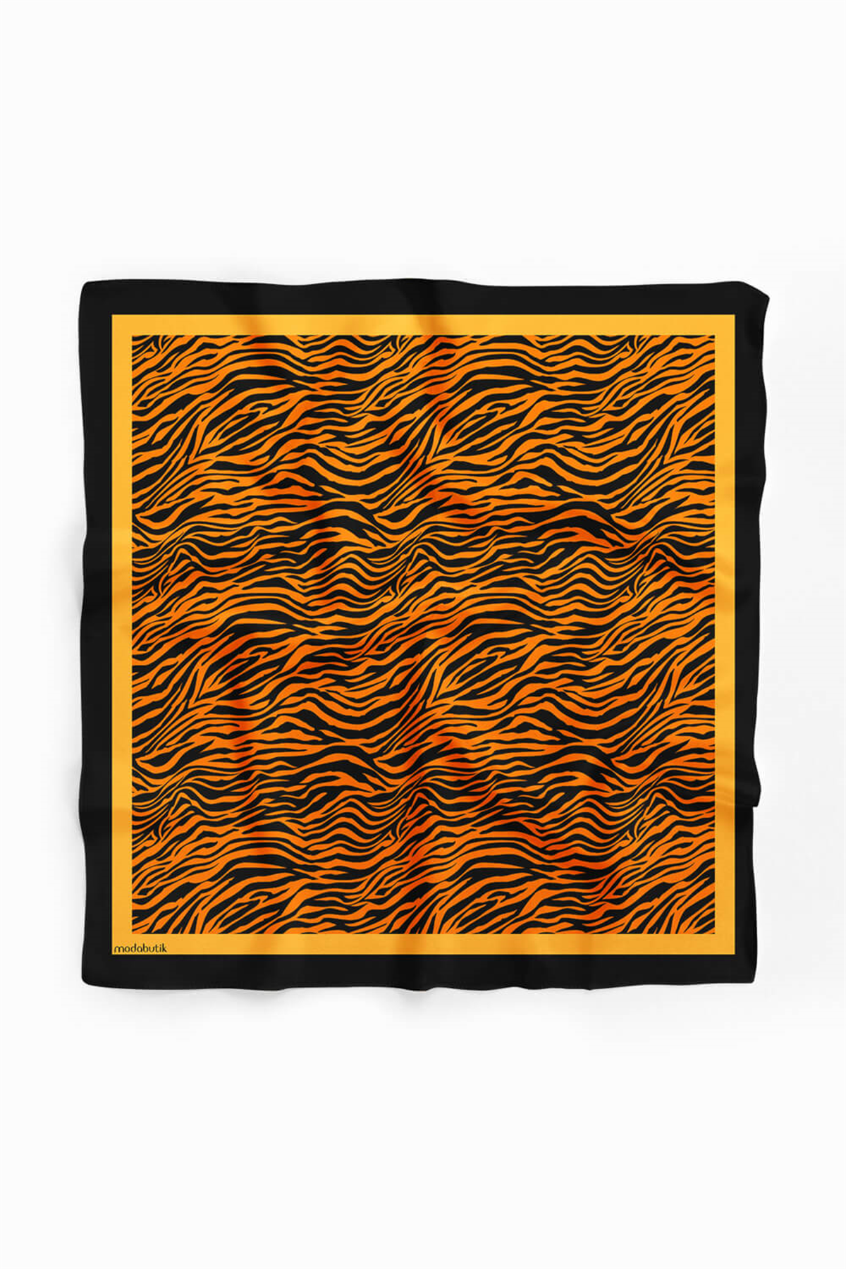 G58 Kadın Turuncu Tiger Desenli 55x55 Bandana HYL DG0710-22