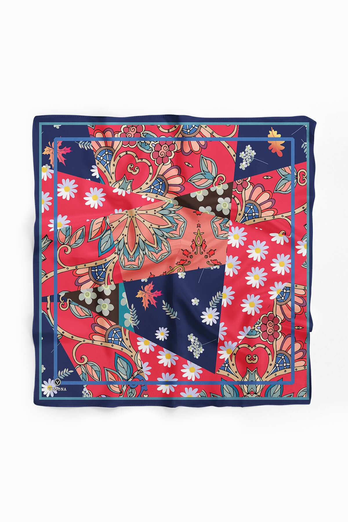 %100 İpek Karışık Desenli Kadın Bandana