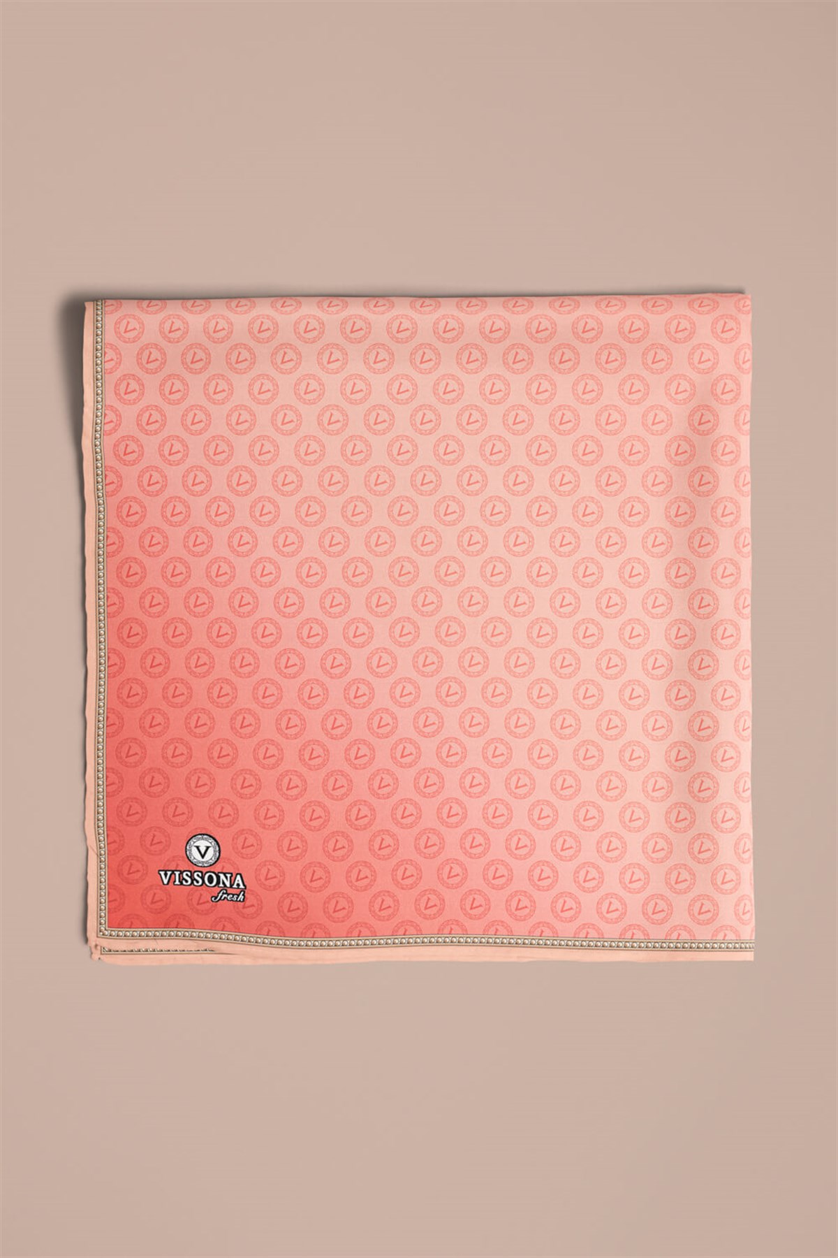 %100 İpek Kadın Desenli Bandana 80x80