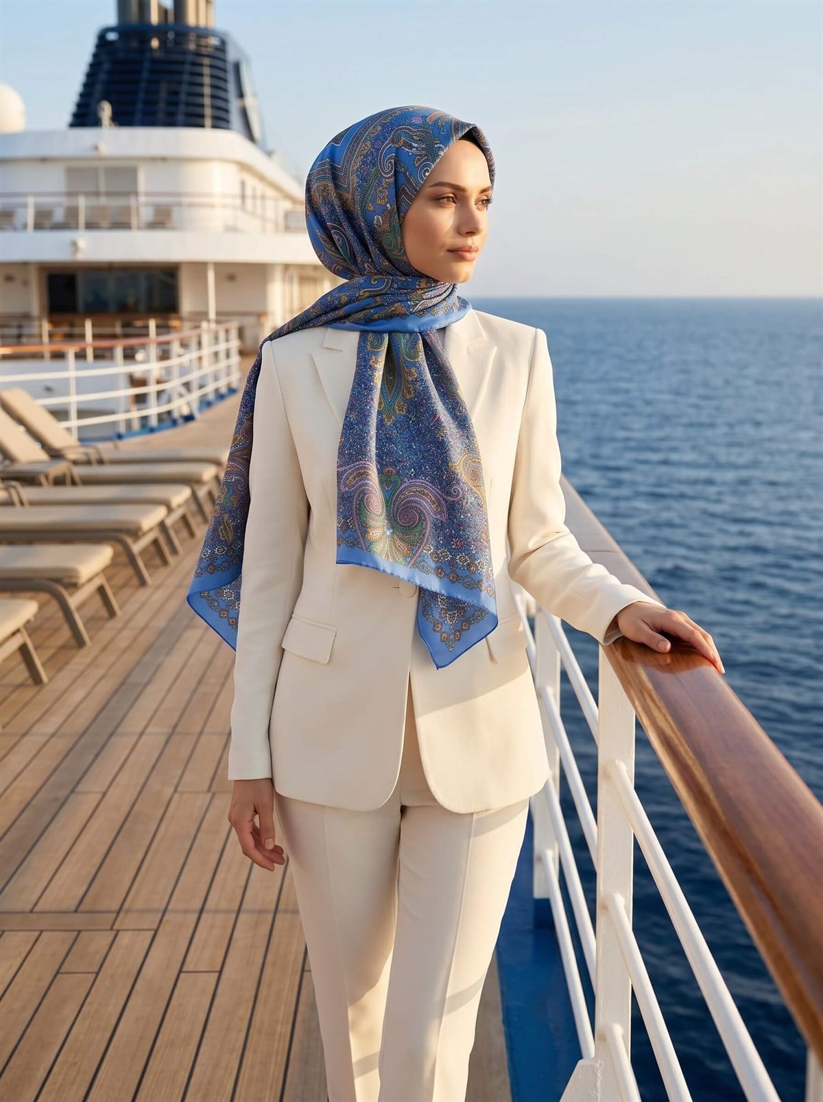 100% İpek Etro Desenli Saks - Fuşya Renkli 92x210 Şal