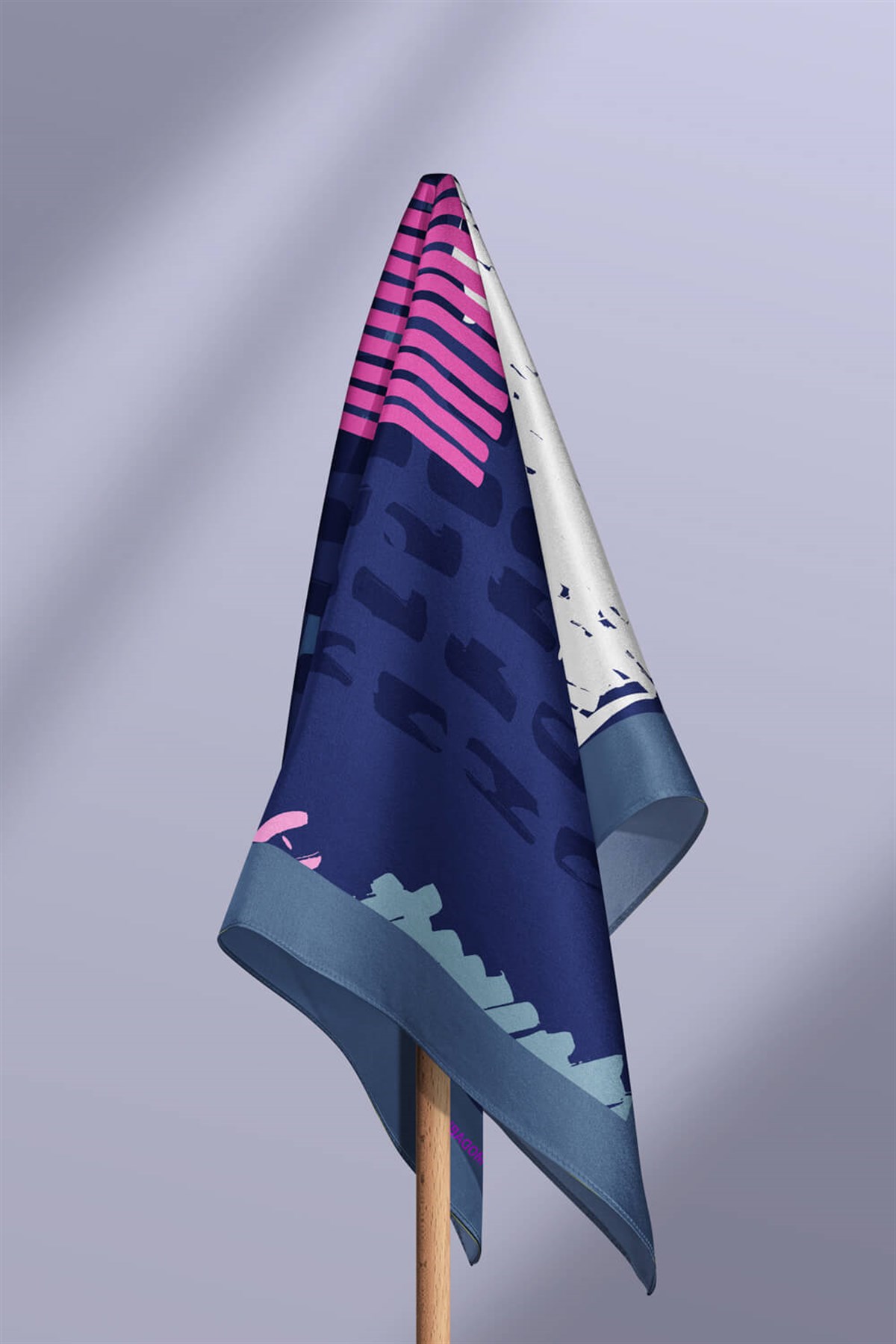 Violla V17 Kadın Egzotik Desenli Bandana 50x50 Mavi DG0448-22