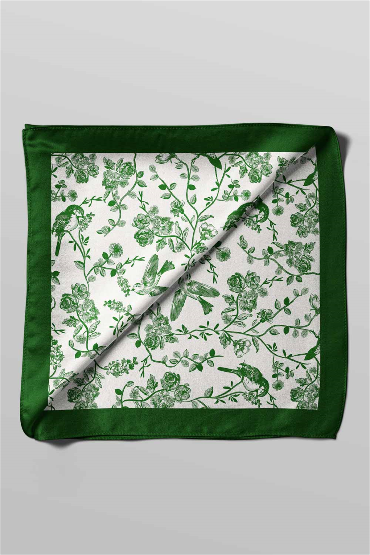 Kadın Garden Desenli Bandana 50x50 Yeşil DG0214-22 Snz