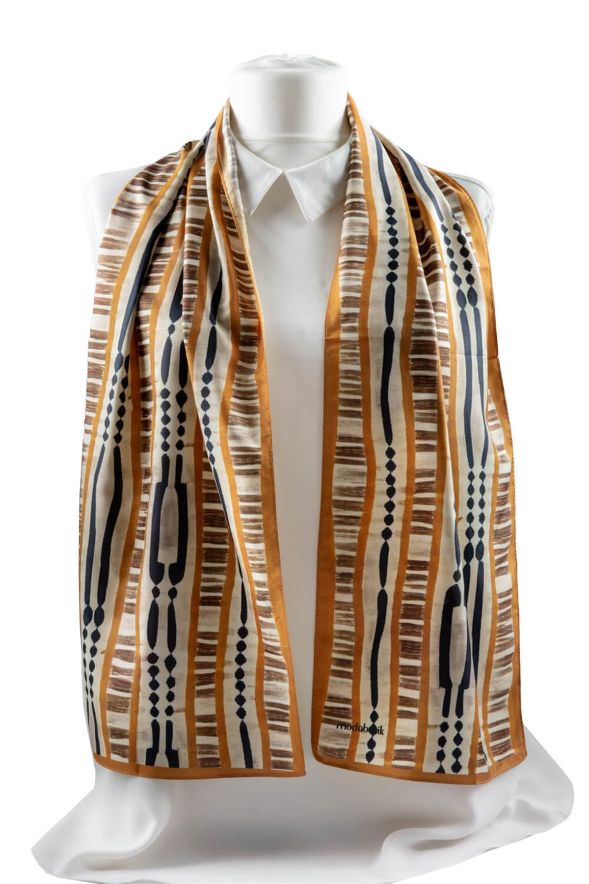 Modabutik Çizgi Desenli Fular