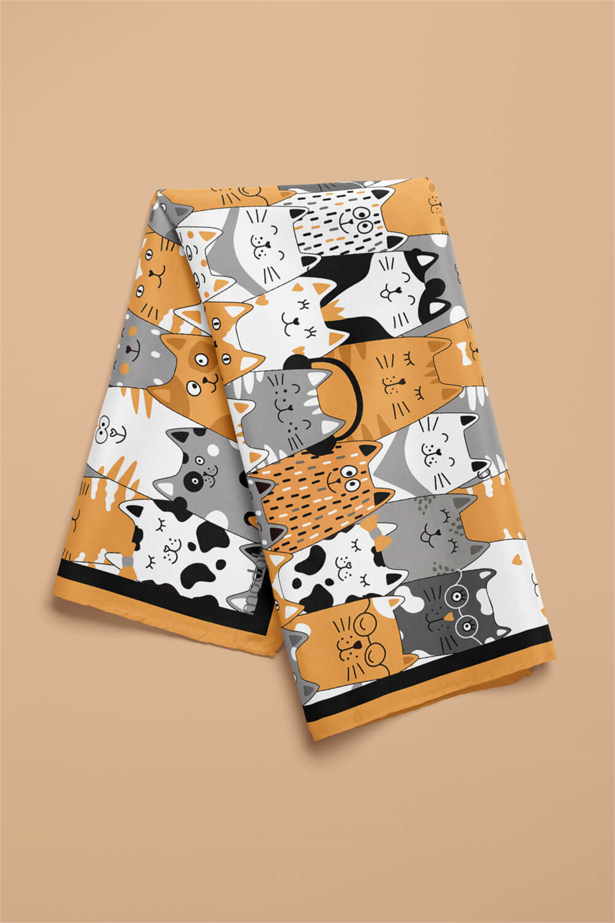 Modabutik Kedi Desenli Bandana