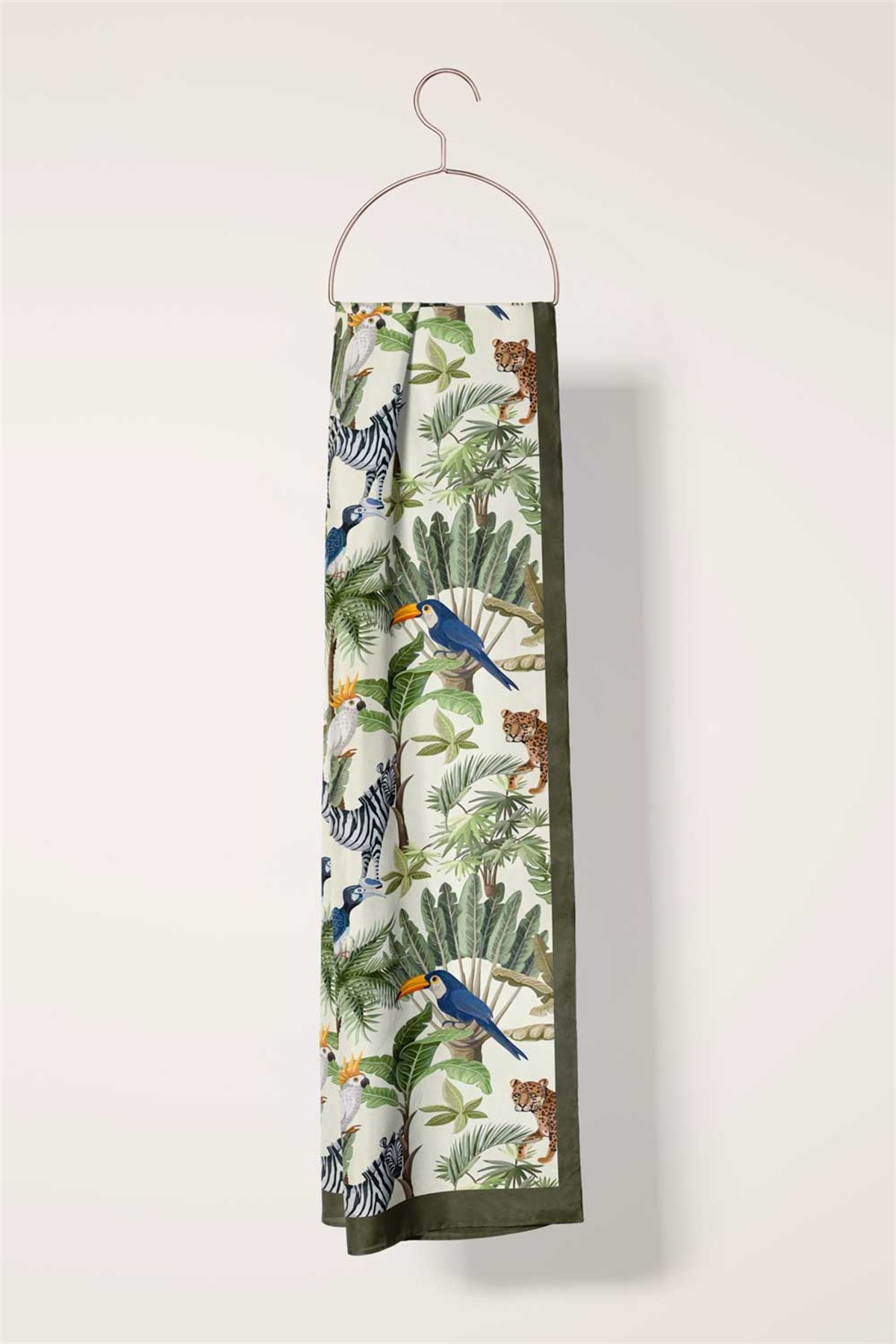 I82 %100 İpek Safari Desenli Kadın Fular