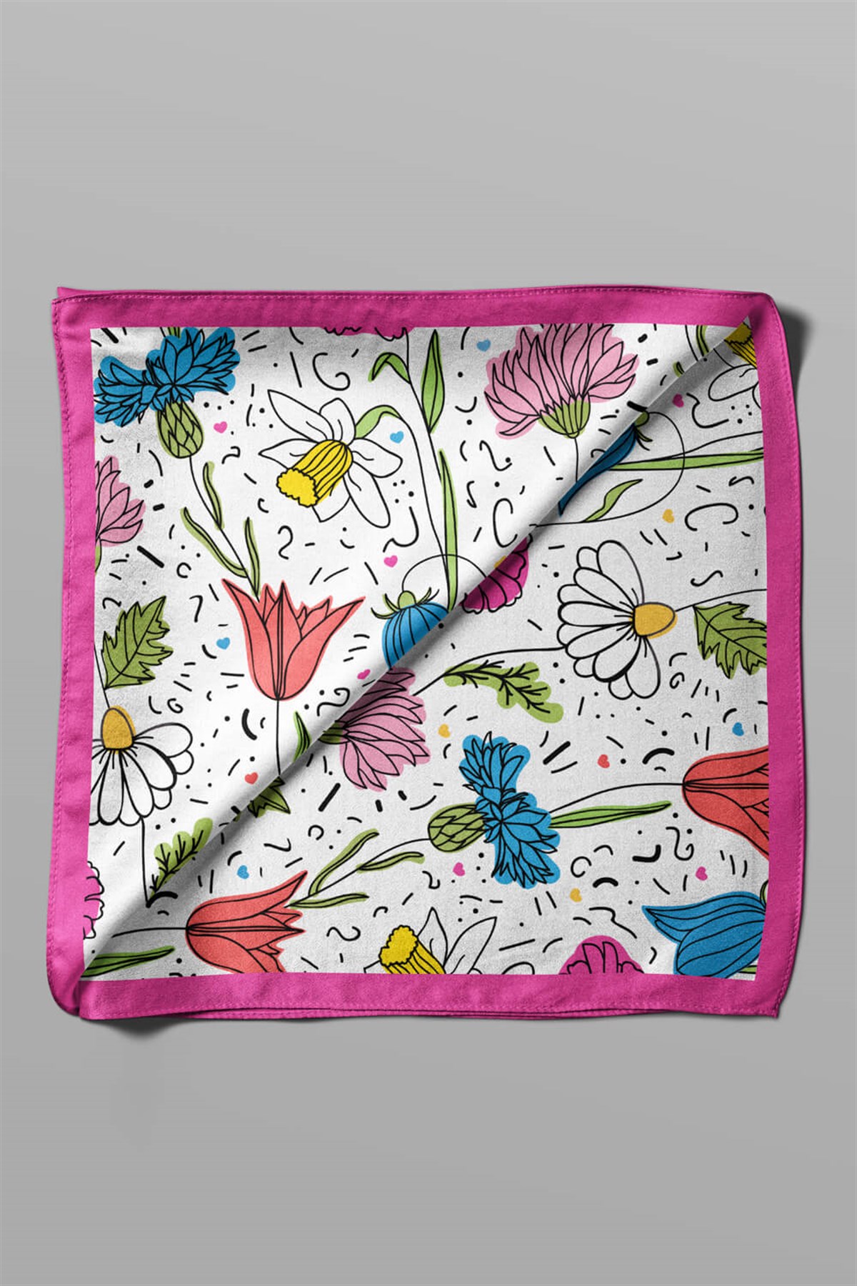 B89 Violla Çiçek Desenli Kadın Bandana