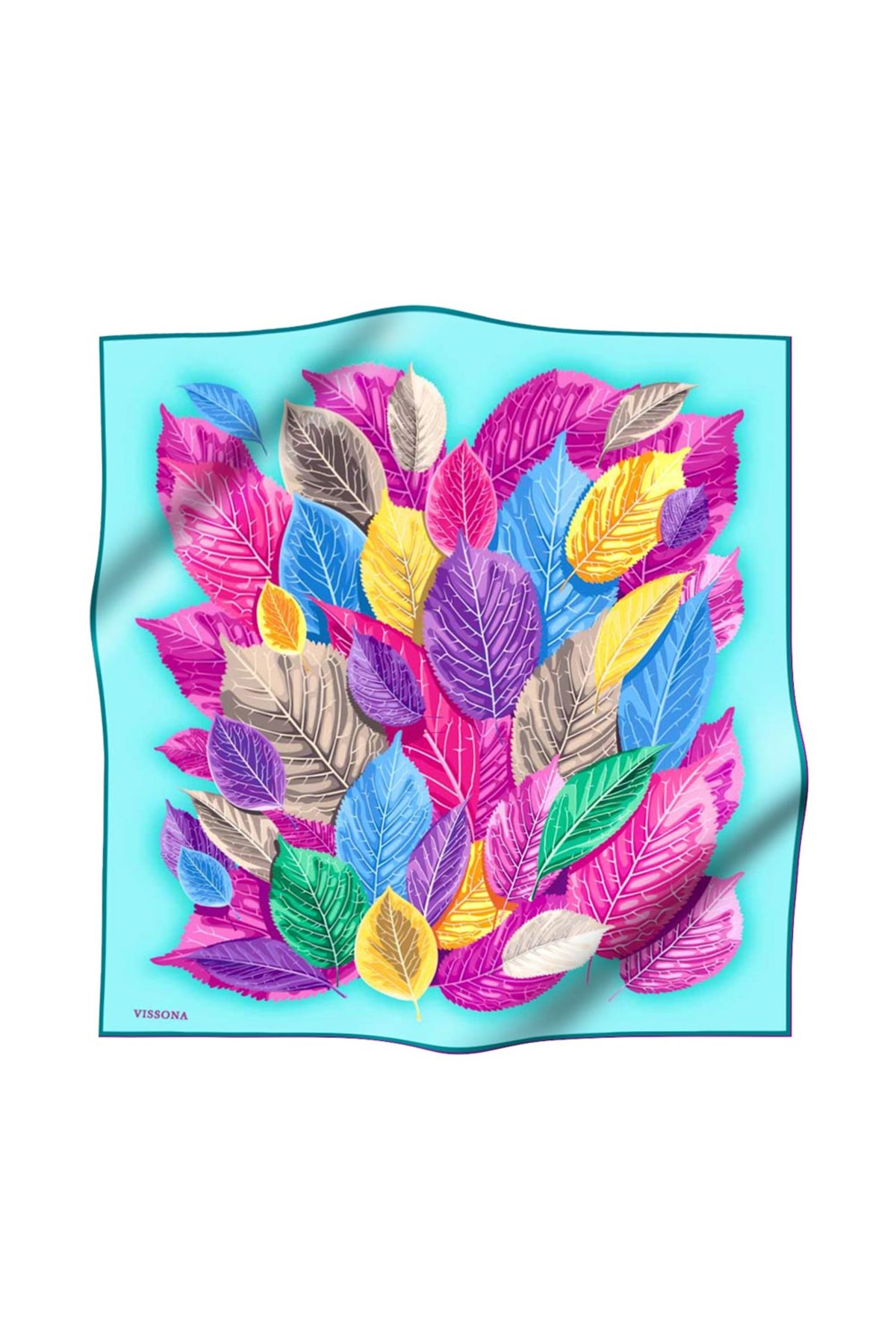 %100 İpek Kadın Desenli Bandana 80x80