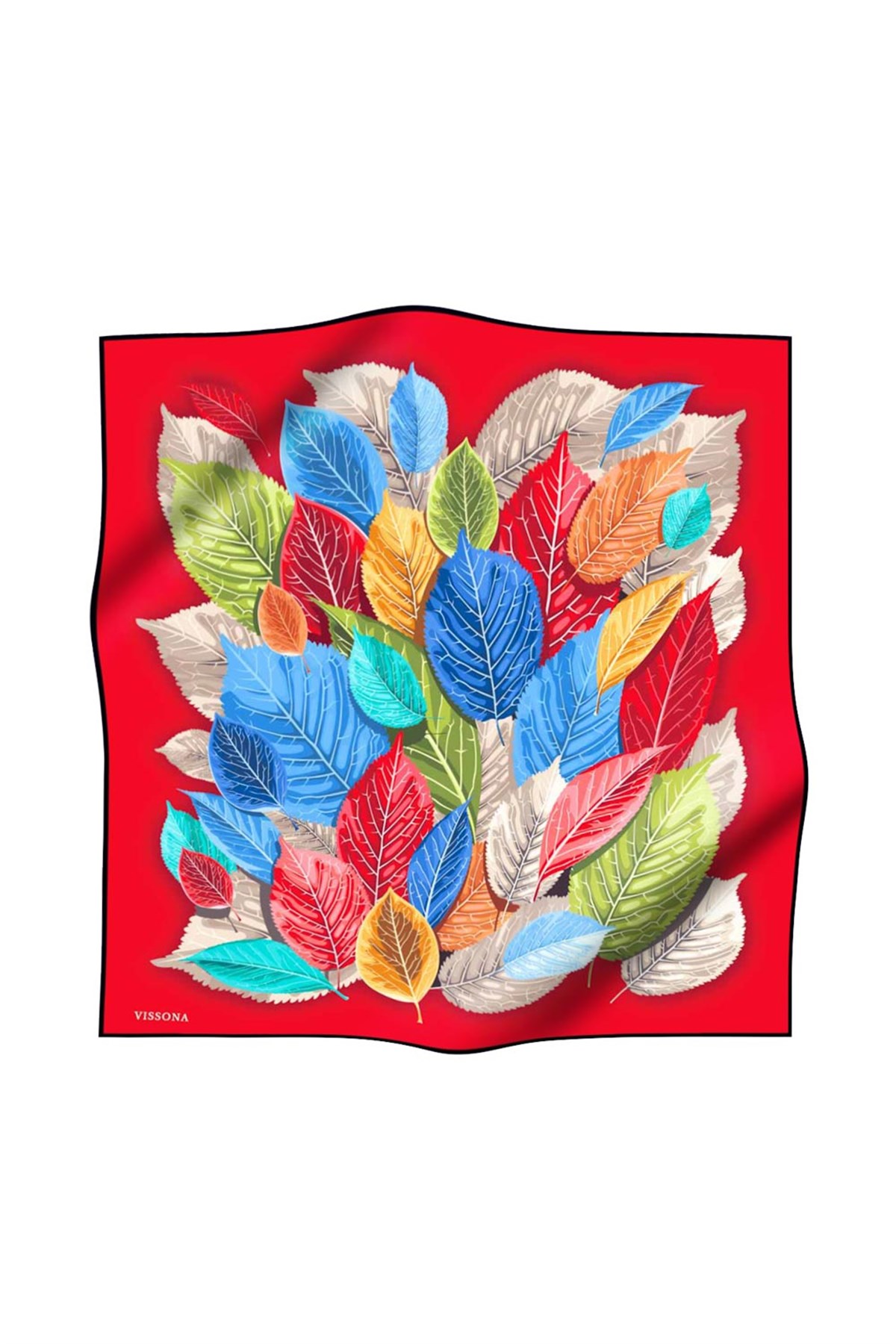 %100 İpek Kadın Desenli Bandana 80x80