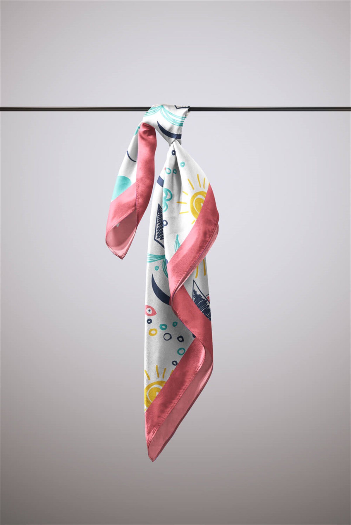Violla G69 Kadın Kayık Desenli 50x50 Bandana HYL DG0787-22