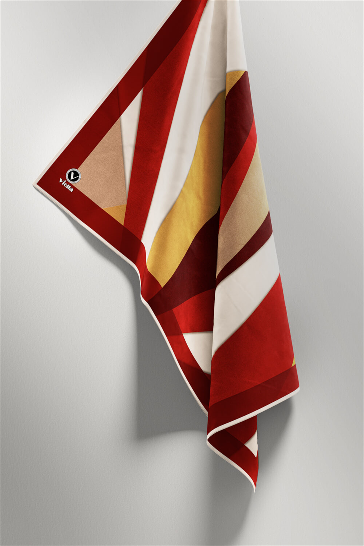 Twill Geometrik Desenli Bordo Renkli 90x90 Eşarp (İpek İçermez) Dikim Şekli : El Dikişi