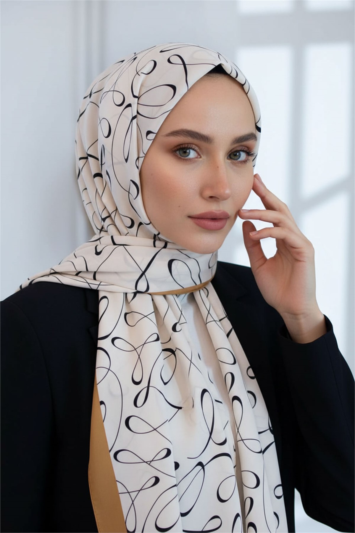 KREP DALGALI DESENLİ 75X195 KIRIŞMAZ ŞAL