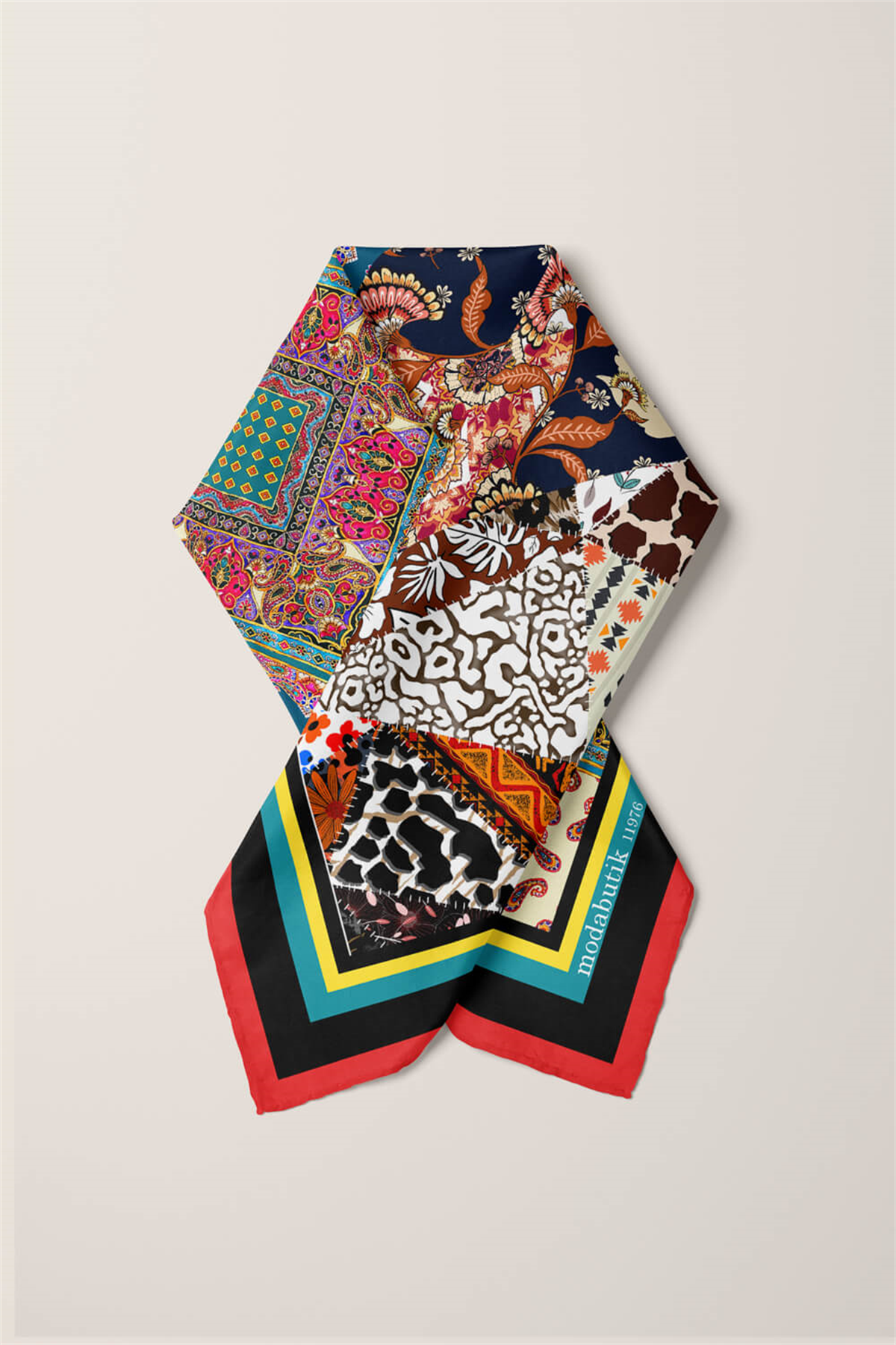 F102 ETNIK PATCWORK TASARIMLI BANDANA DG11976