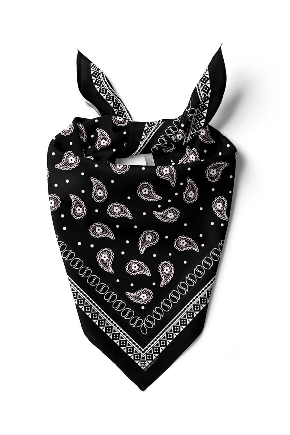 Violla F46 Kadın Siyah Beyaz Şal Desenli 50x50 Bandana HYL DG01359-22