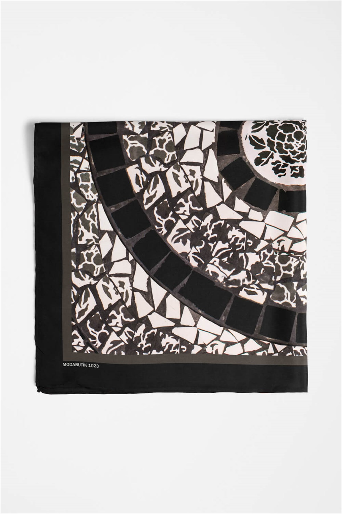 Violla Y84 Kadın Kahverengi Sarmal Desenli 50x50 Bandana DG01023-22