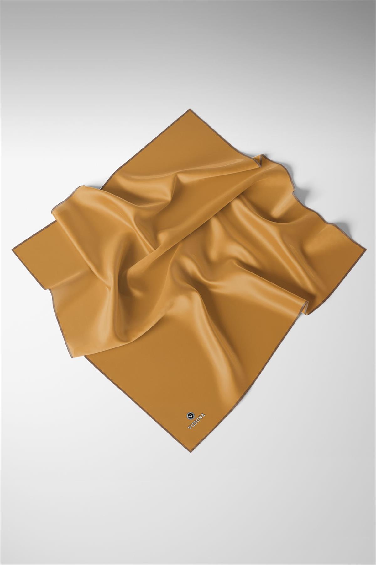 %100 Twill İpek Düz Desenli Eşarp 90x90 Eşarp Dikim Şekli : El Dikişi