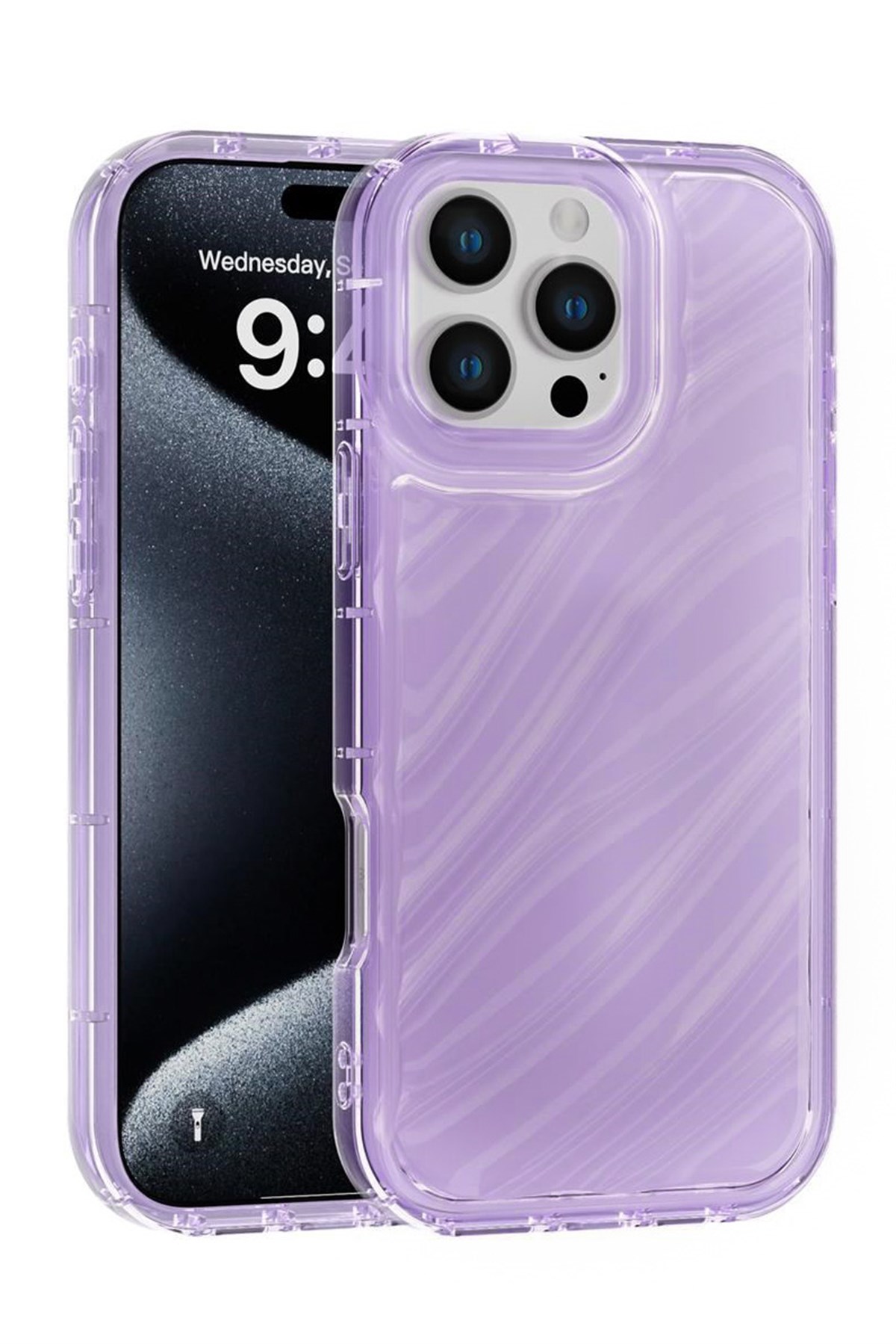 iPhone 16 Pro max Kılıf – Kabartmalı Parlak Desenli Darbe Emici Silikon Telefon Kılıfı