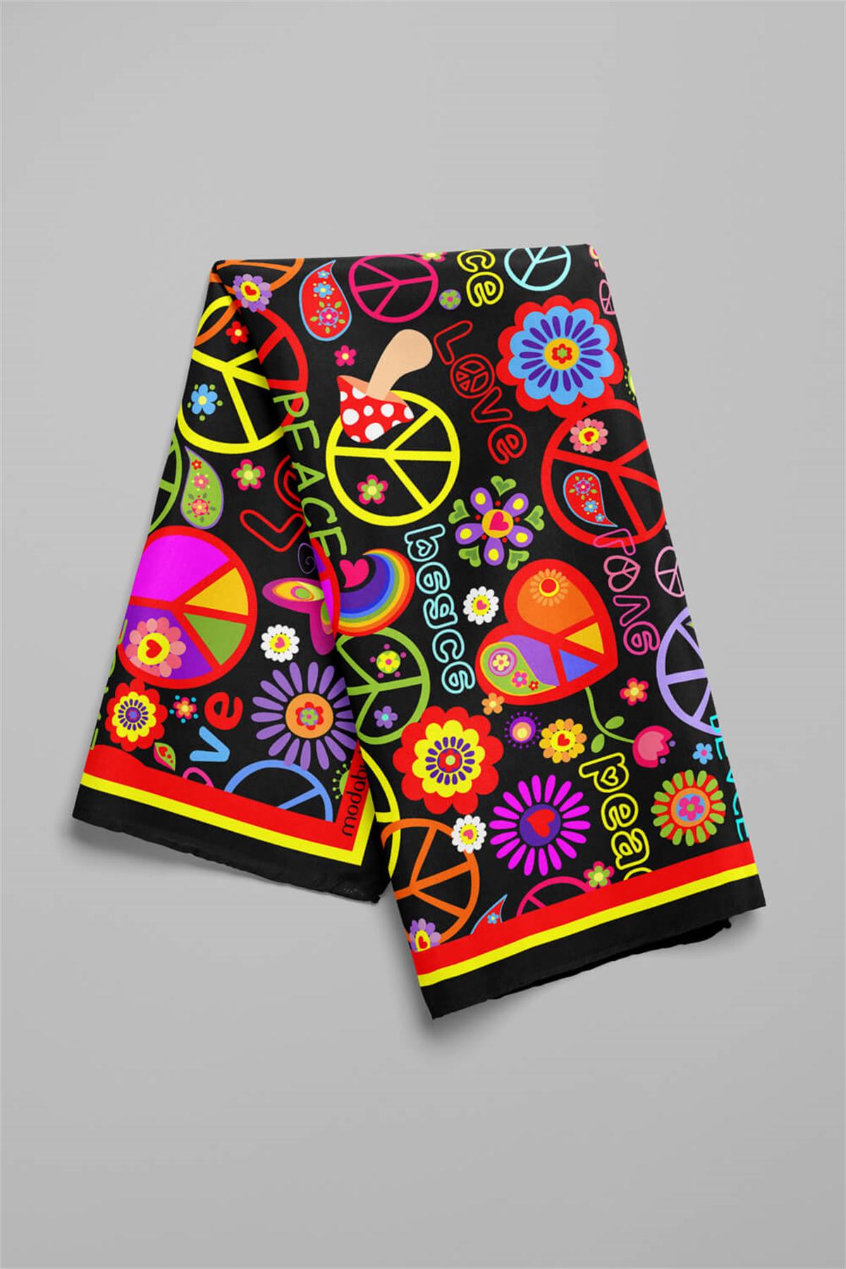 A90 Modabutik Peace Love Desenli Bandana