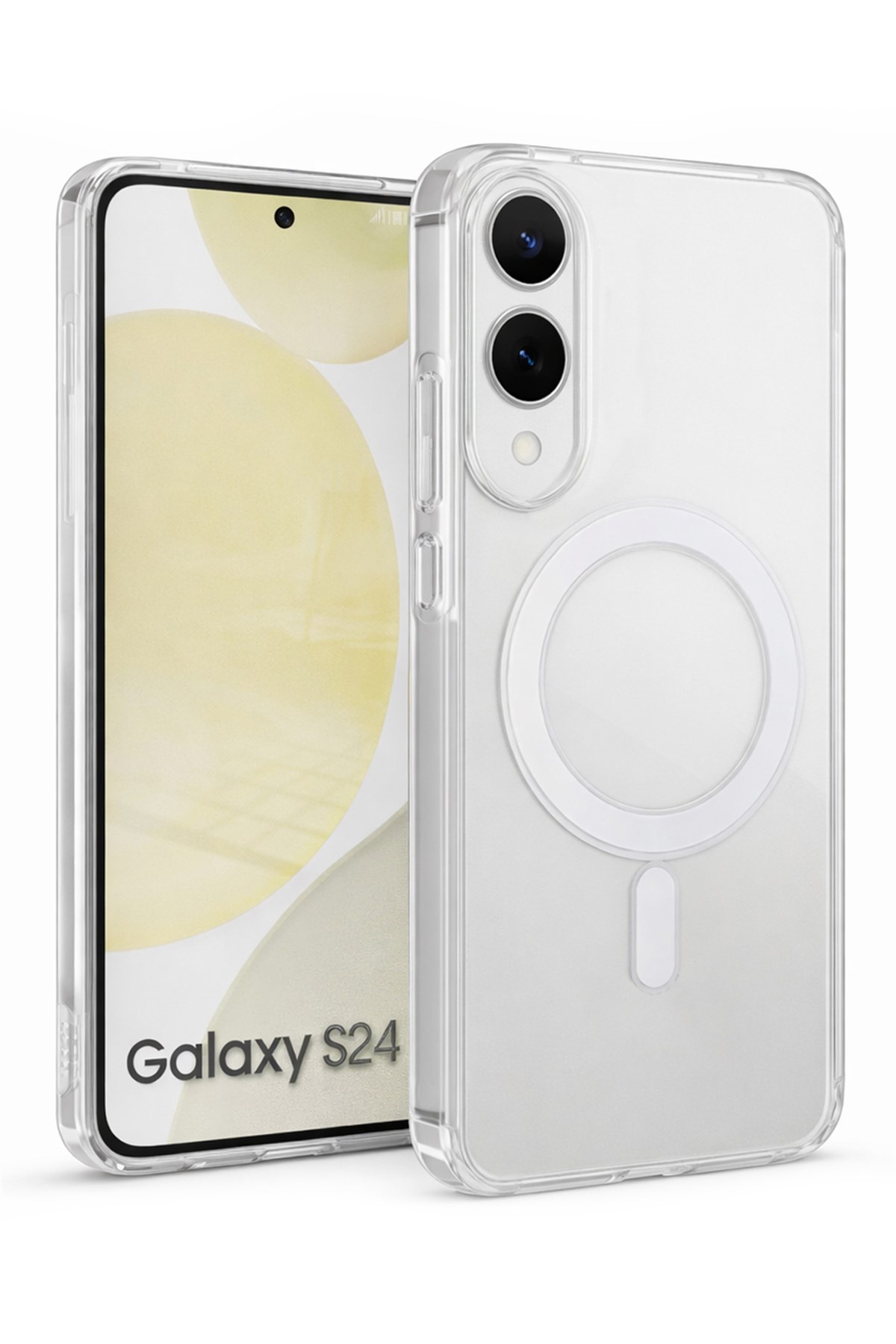 Samsung Galaxy S25 Edge Uyumlu Kamera Korumalı Magsafe Wireless Şarj Özellikli Lüks Şeffaf Silikon Telefon Kılıfı