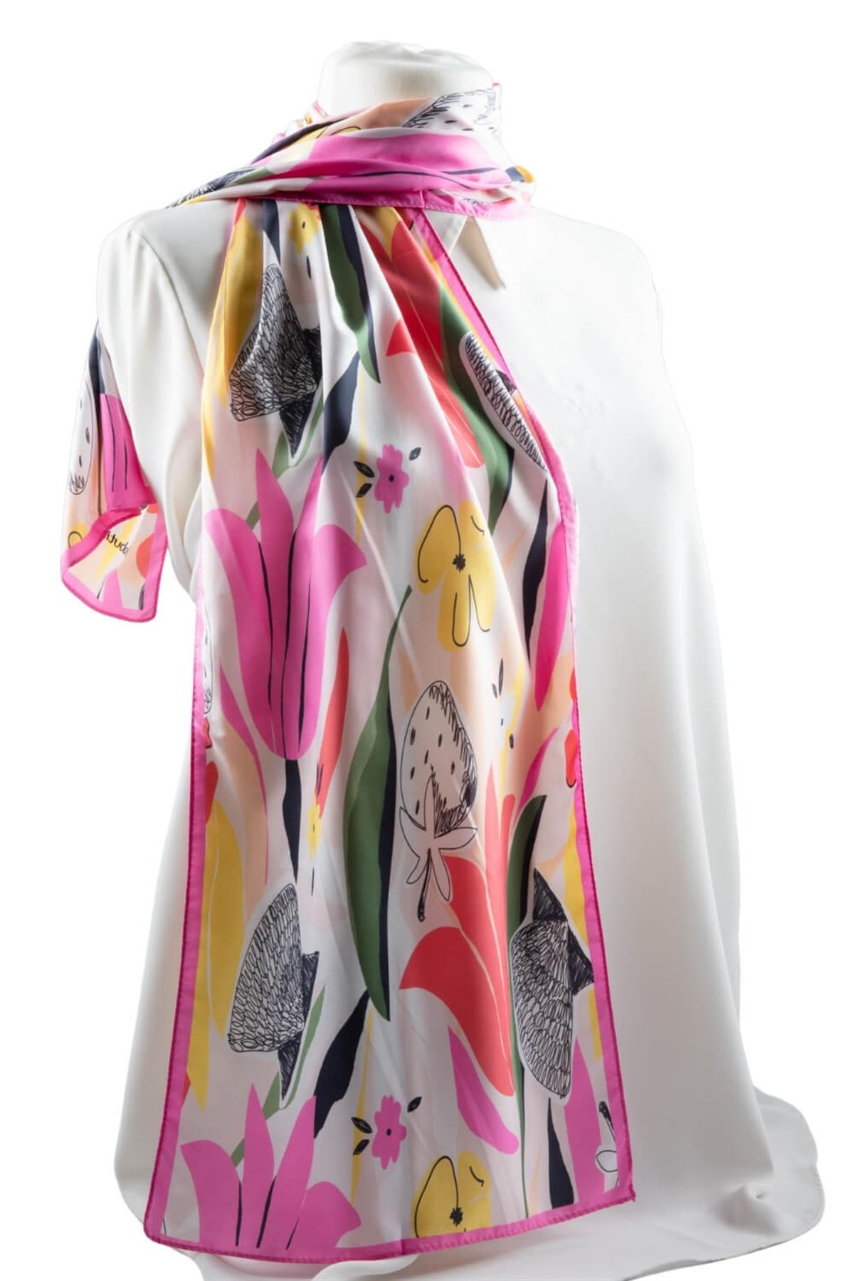 I108 Modabutik Çiçek Desenli Kadın Fular