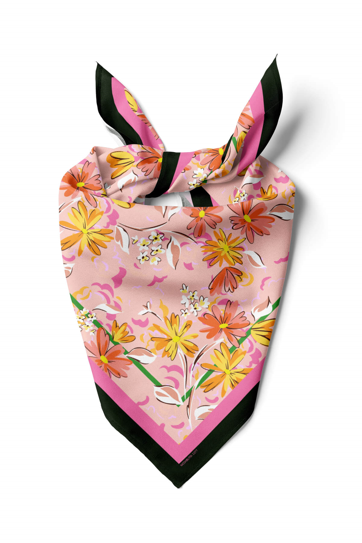 G33 Kadın Krem Yaprak Desenli 50x50 Bandana HYL DG01277-22