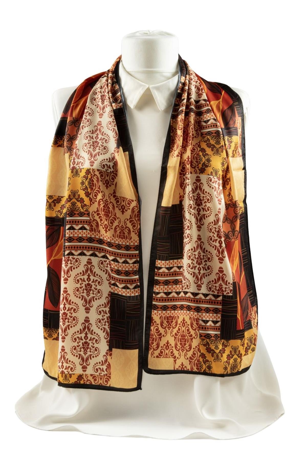 Z40 Modabutik Yaprak ve Şal Desenli Fular