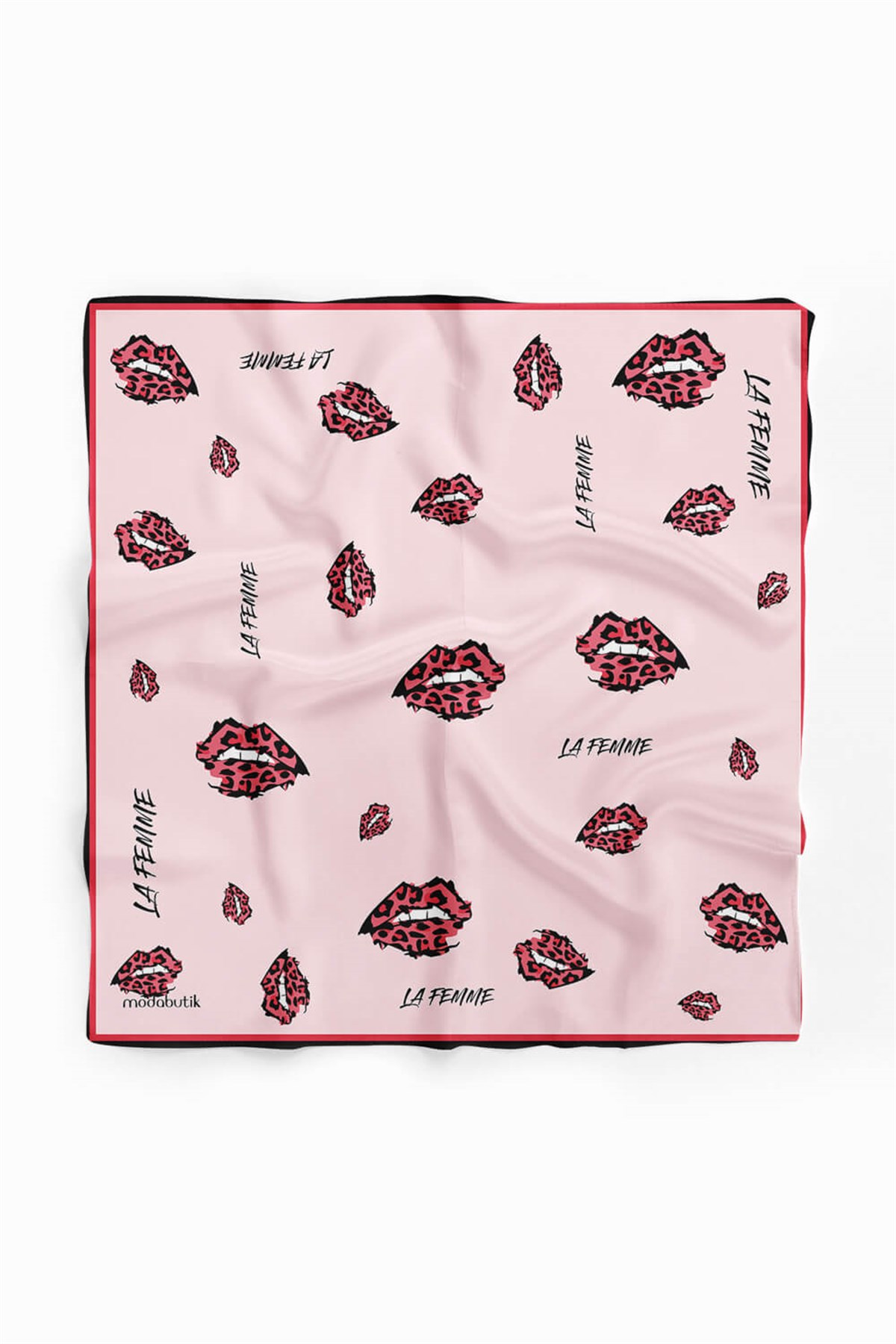 B77 Violla Dudak Desenli Bandana