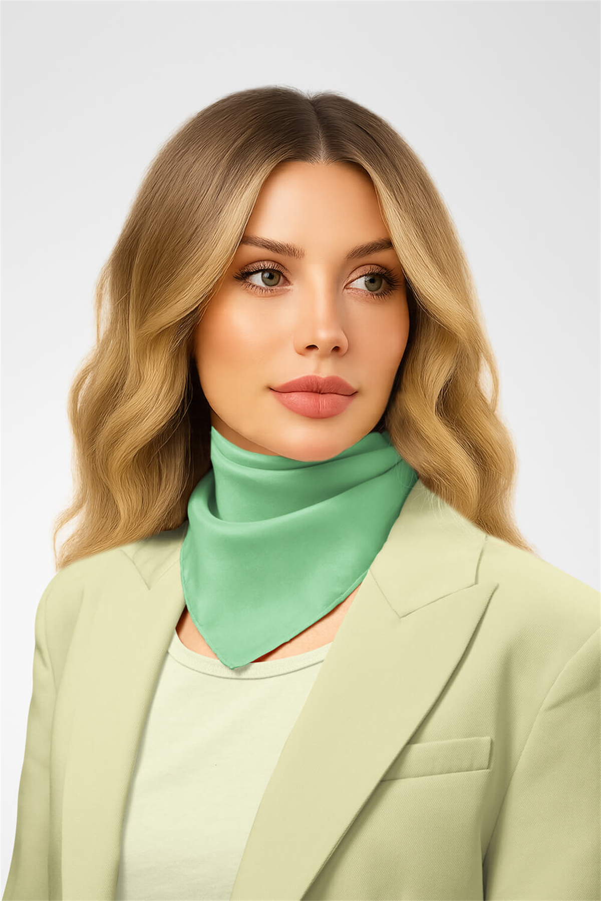 Şifon Su Yeşili Bandana