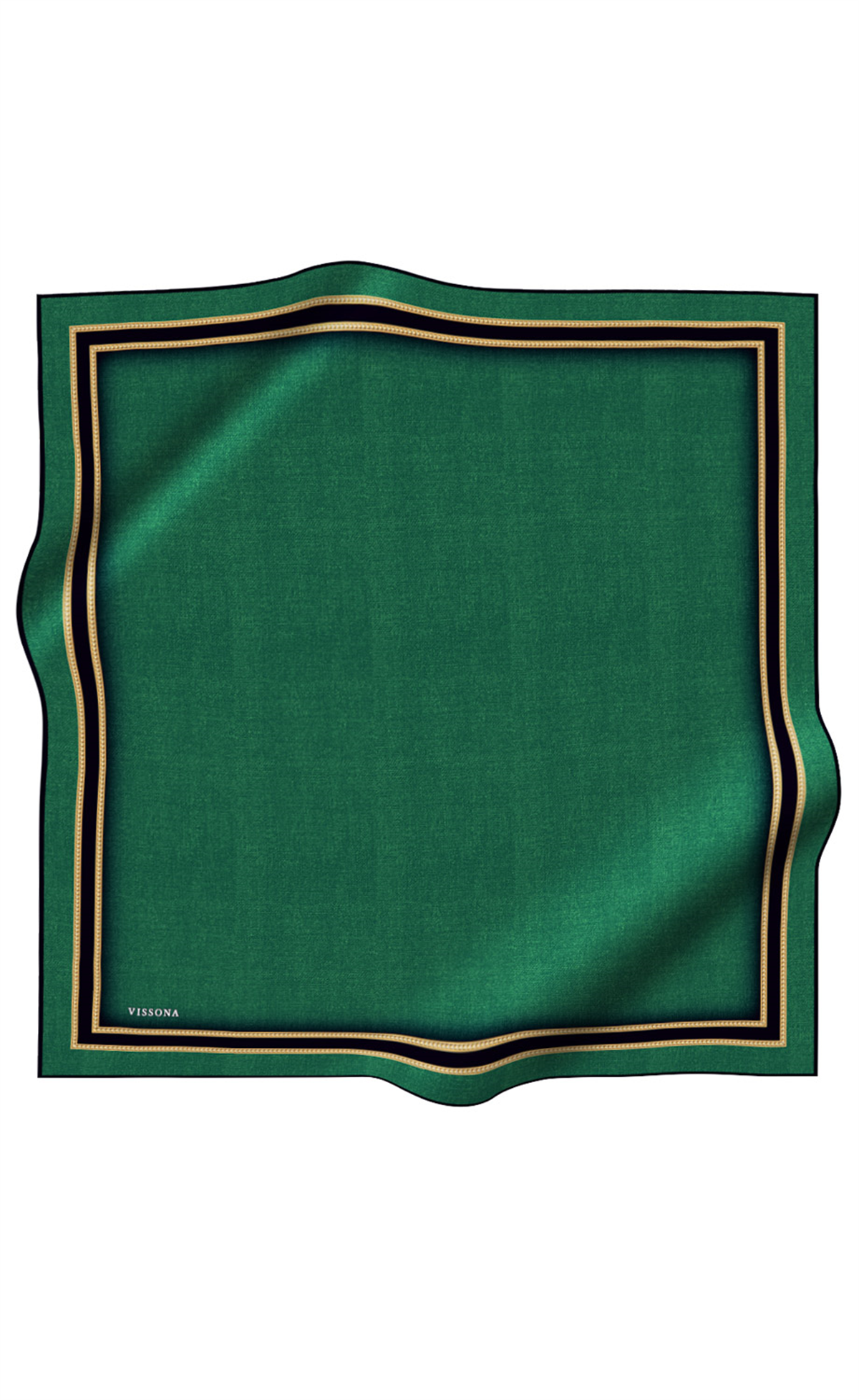 % 57 İPEK % 43 VİSKON Twill İpek Dokulu Şerit Desenli Siyah - Zümrüt Yeşili Renkli 90x90 Eşarp Dikim Şekli : El Dikişi