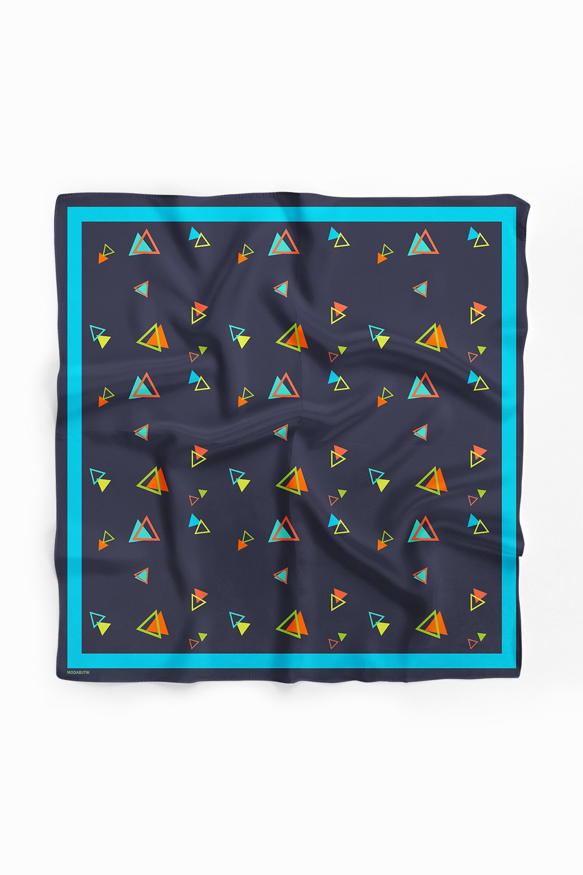 D13 Kadın Siyah  Üçgen Desenli 50x50 Bandana HYL DG0830-22