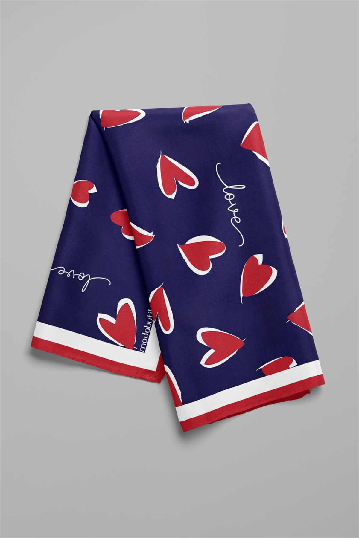 Y32 Modabutik Kalp Desenli Bandana