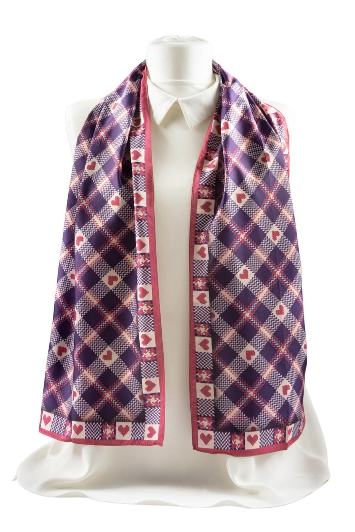 Modabutik Kalp Desenli Fular