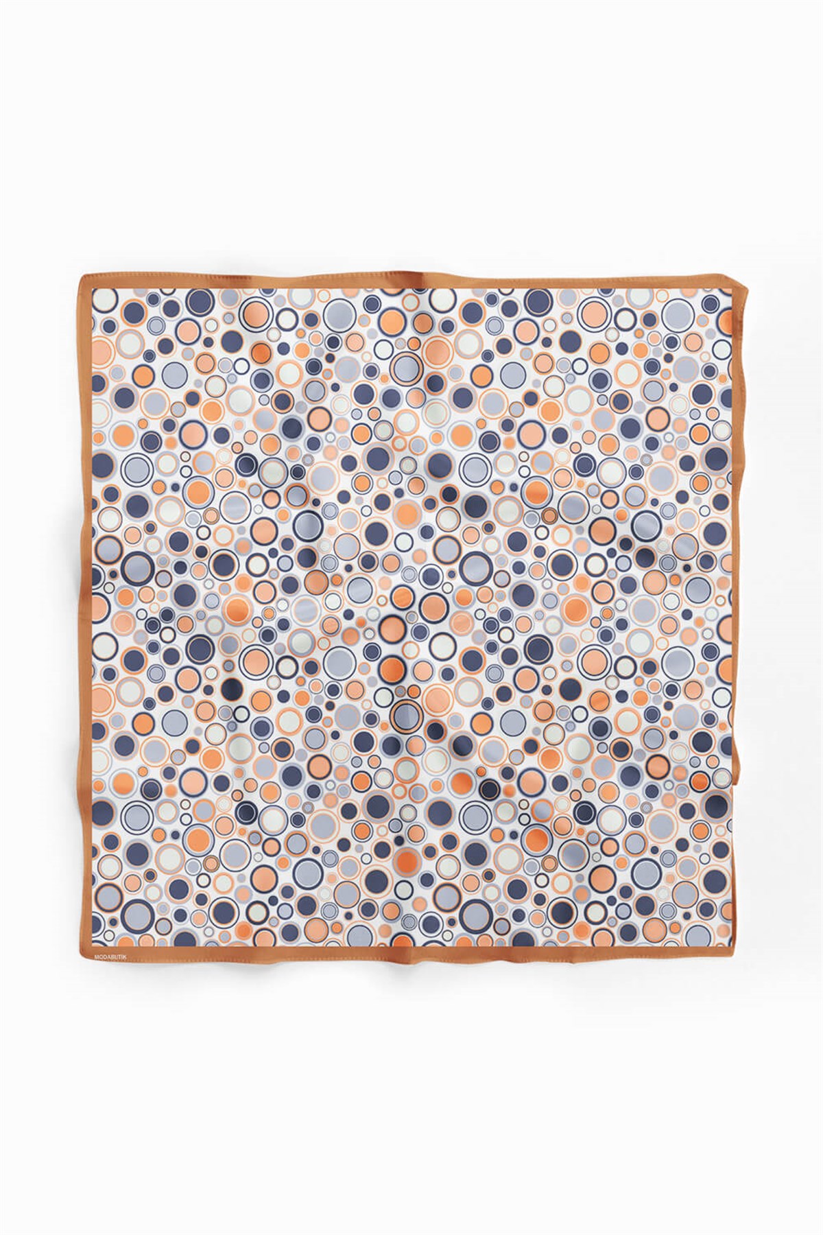 Violla D111 Kadın Halka Desenli Bandana 50x50 Mavi Turuncu Gri DG0486-22