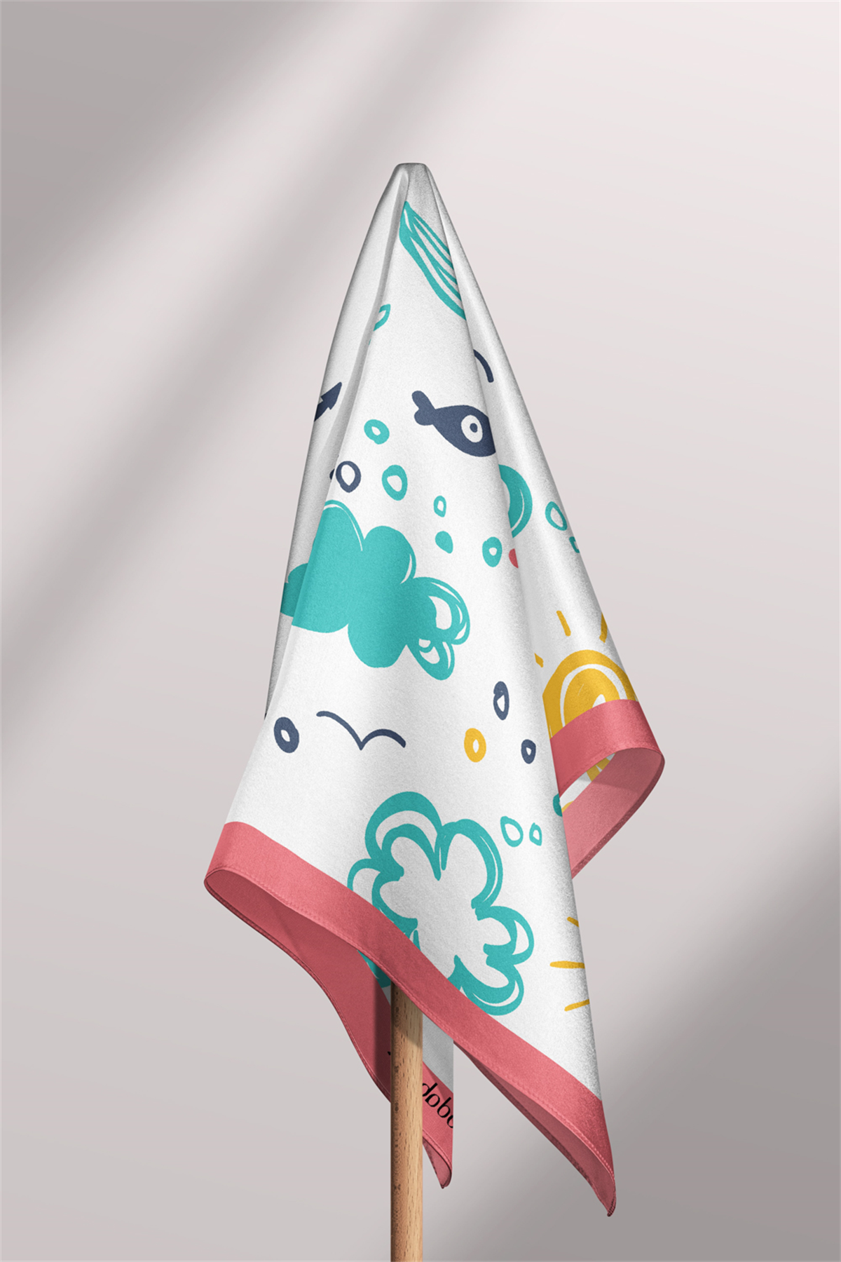 G69 Kadın Kayık Desenli 50x50 Bandana HYL DG0787-22